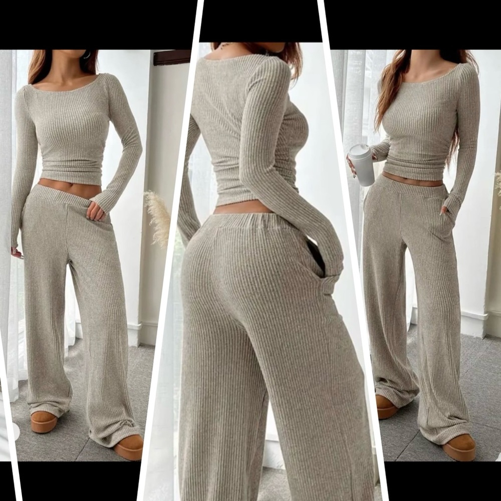 Women’s Long Sleeve Top & Pocket Pants Set XL